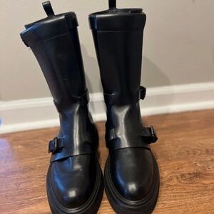 NEW NEVER WORN MaxMara Leather Biker Boots
